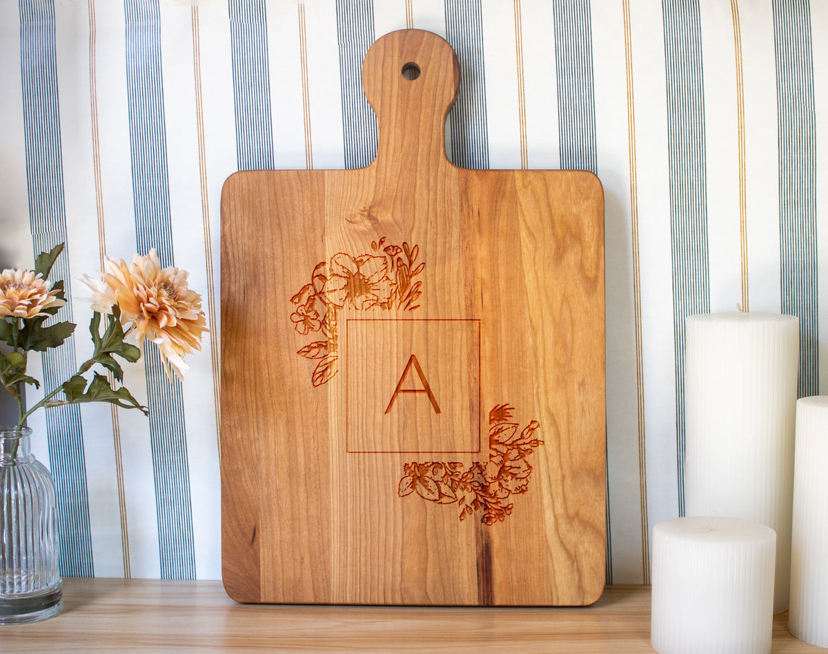 Floral Monogram Cutting Board