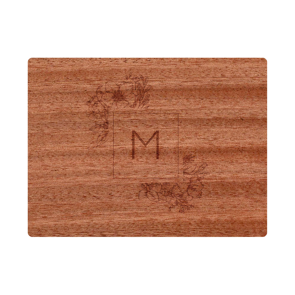 Floral Initial Monogram Cutting Board 064