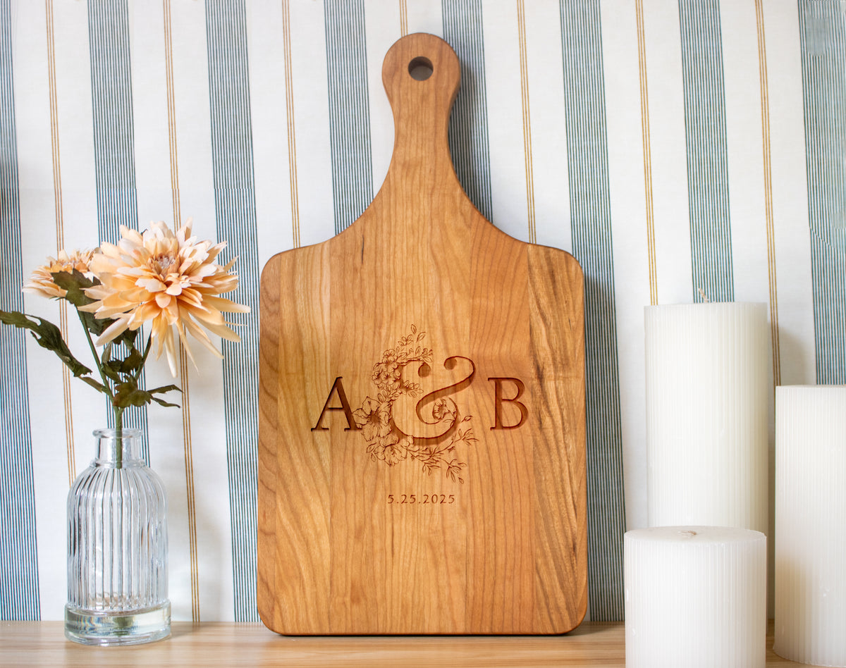Couple Initials Wedding Cutting Board