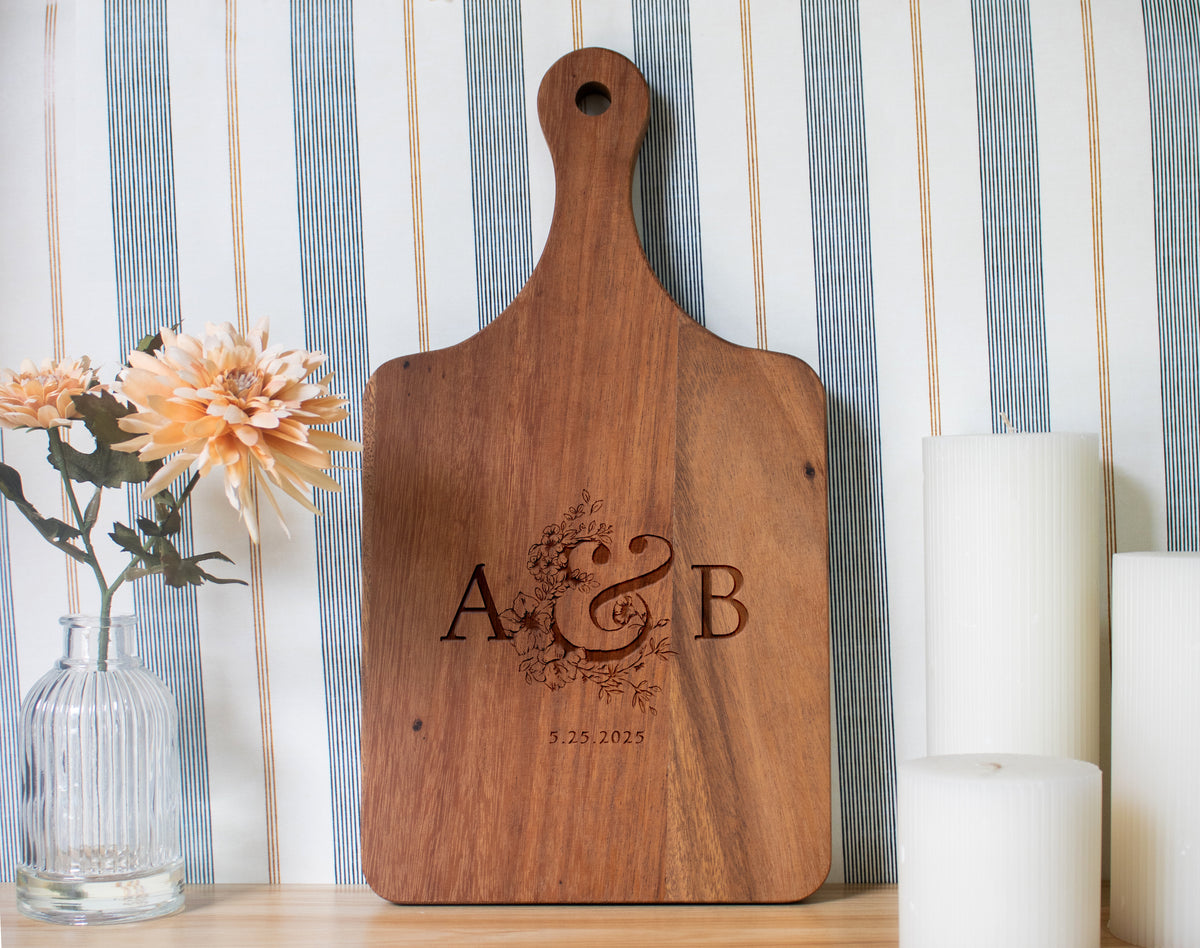 Couple Initials Wedding Cutting Board