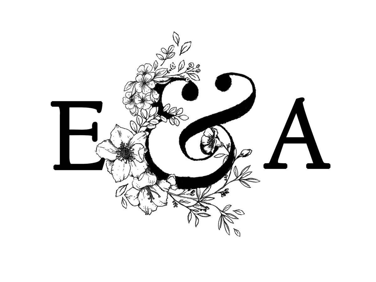 Floral Ampersand Initials Photo Frame