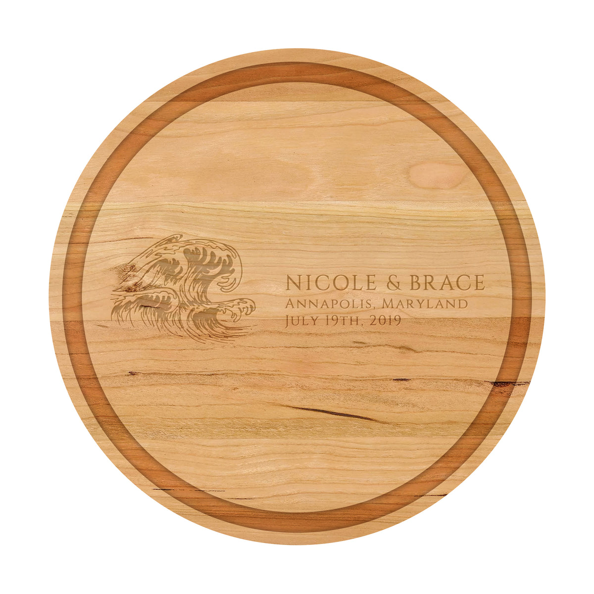 Ocean Wave Wedding Cutting Board