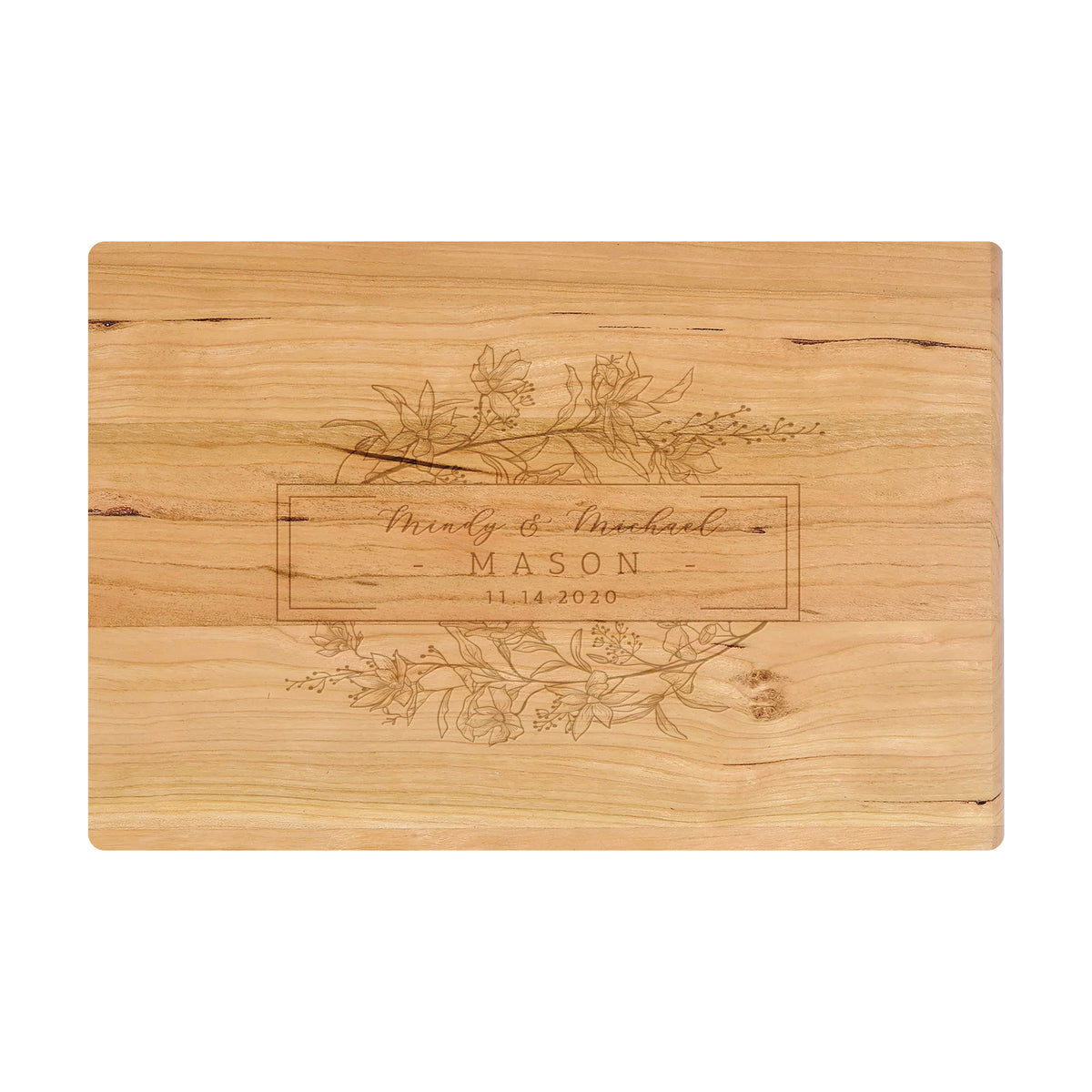 Personalized Floral Cutting Board - 082
