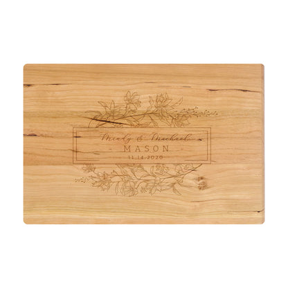 Personalized Floral Cutting Board - 082