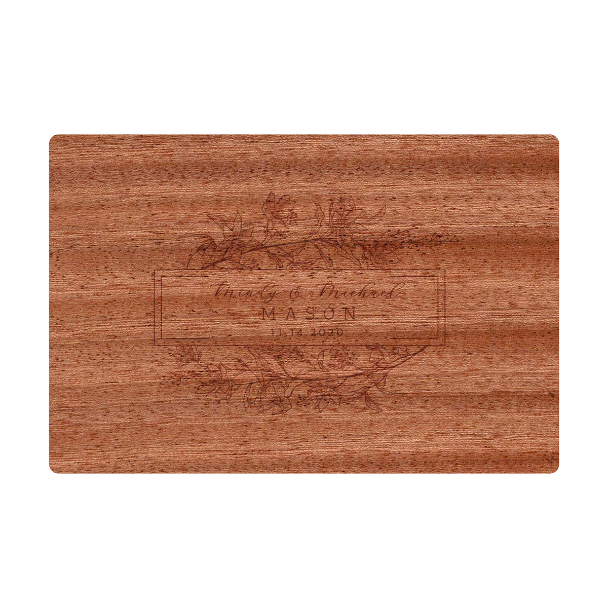 Personalized Floral Cutting Board - 082
