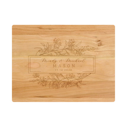 Personalized Floral Cutting Board - 082