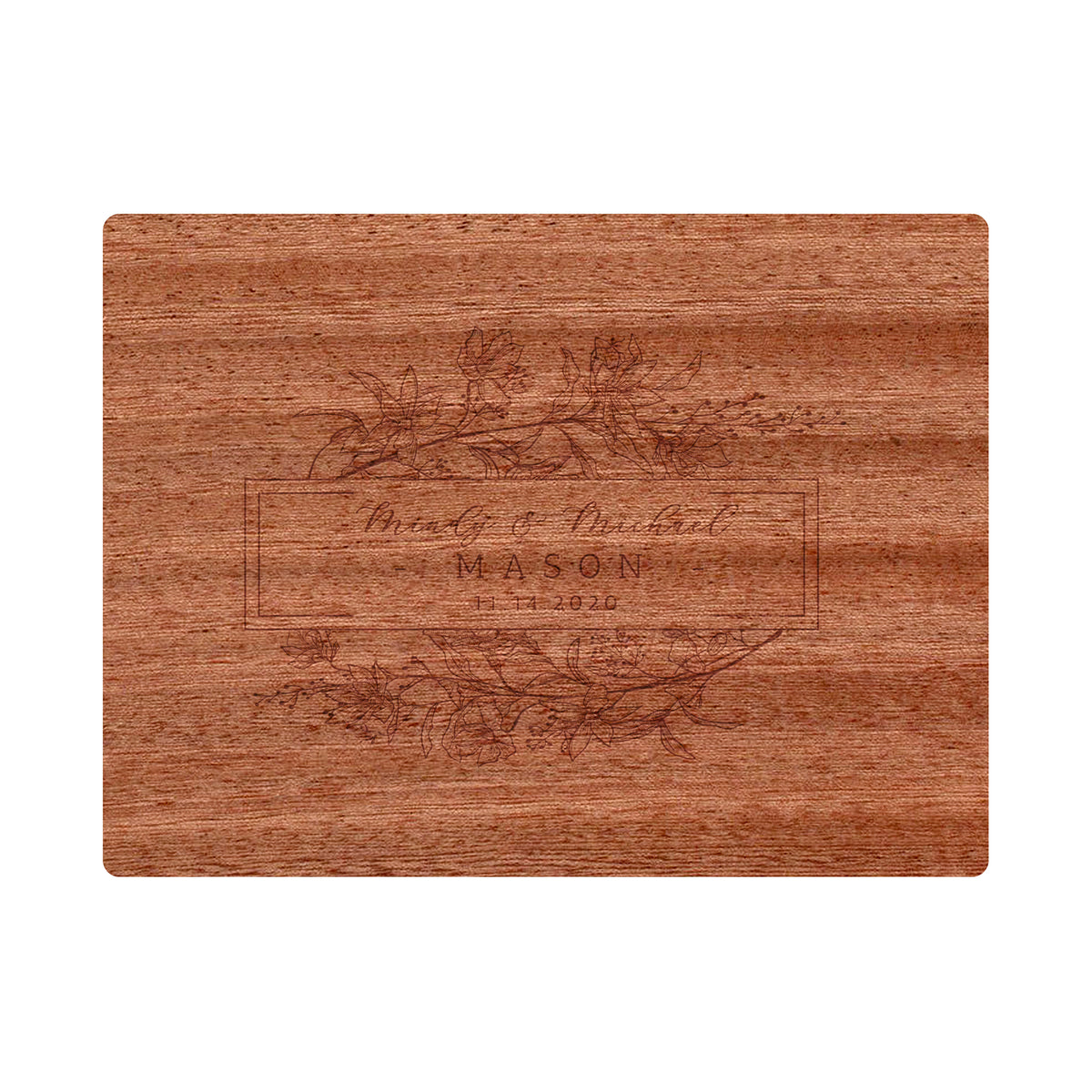 Personalized Floral Cutting Board - 082