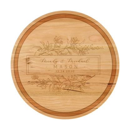 Personalized Floral Cutting Board - 082