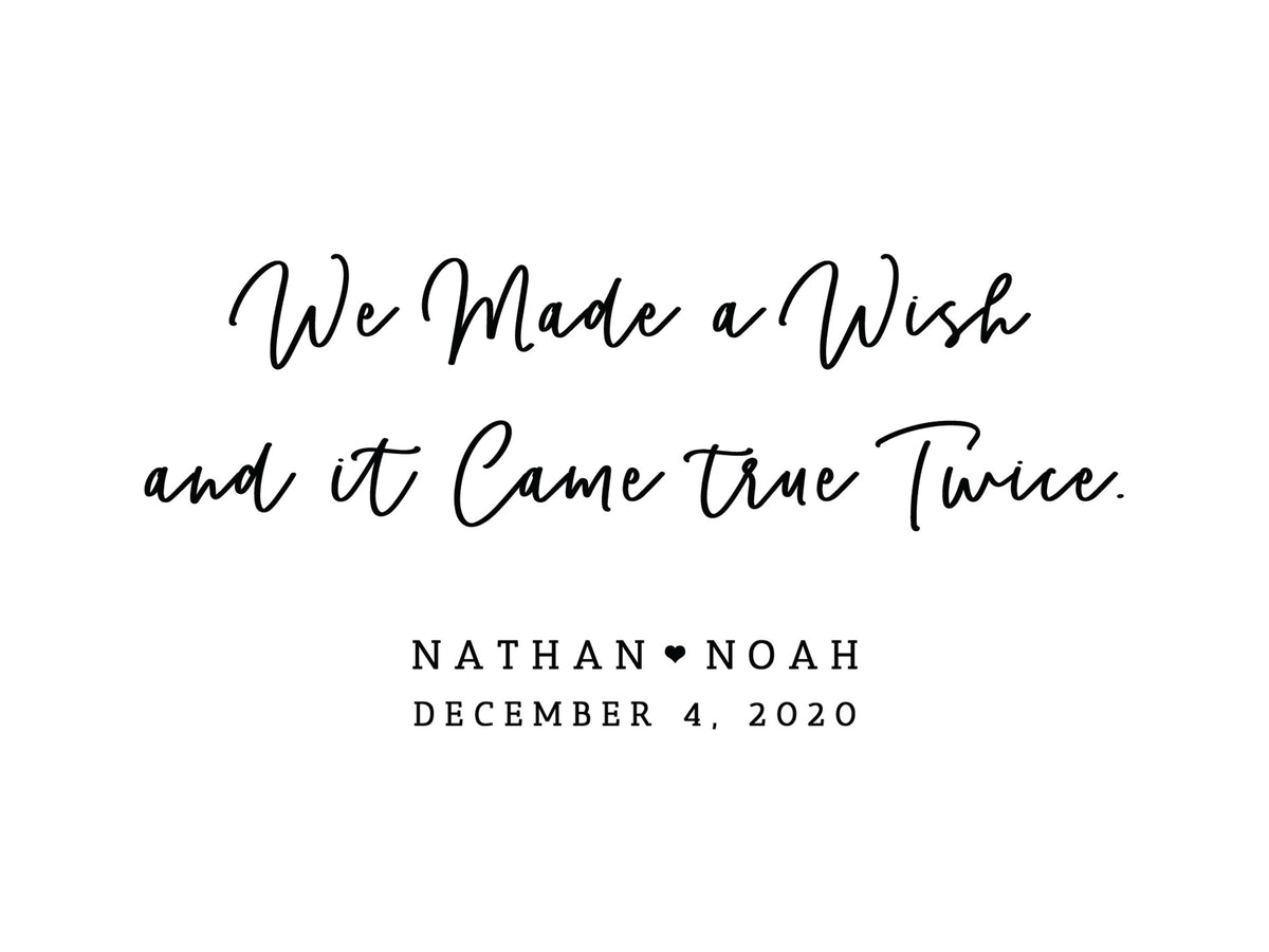We Made a Wish Twins Photo Frame