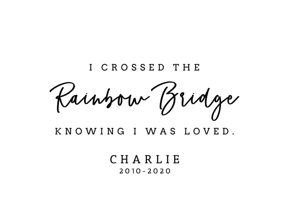 Rainbow Bridge Pet Memorial Photo Frame