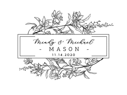Personalized Floral Cutting Board - 082
