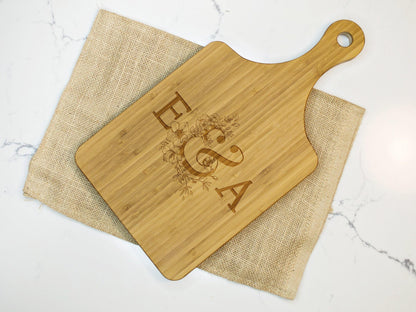 Couples Initials Engagement Personalized Cutting Board 066