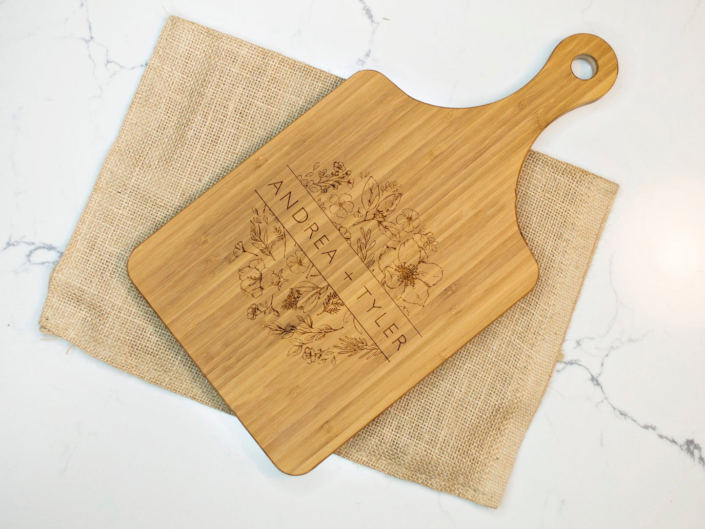 Florals with Names Cutting Board - 063