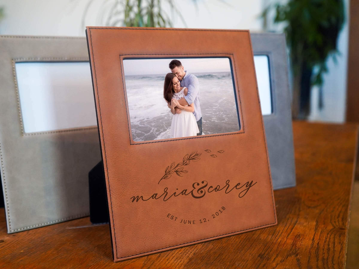 Leaf Sprig Couple Photo Frame