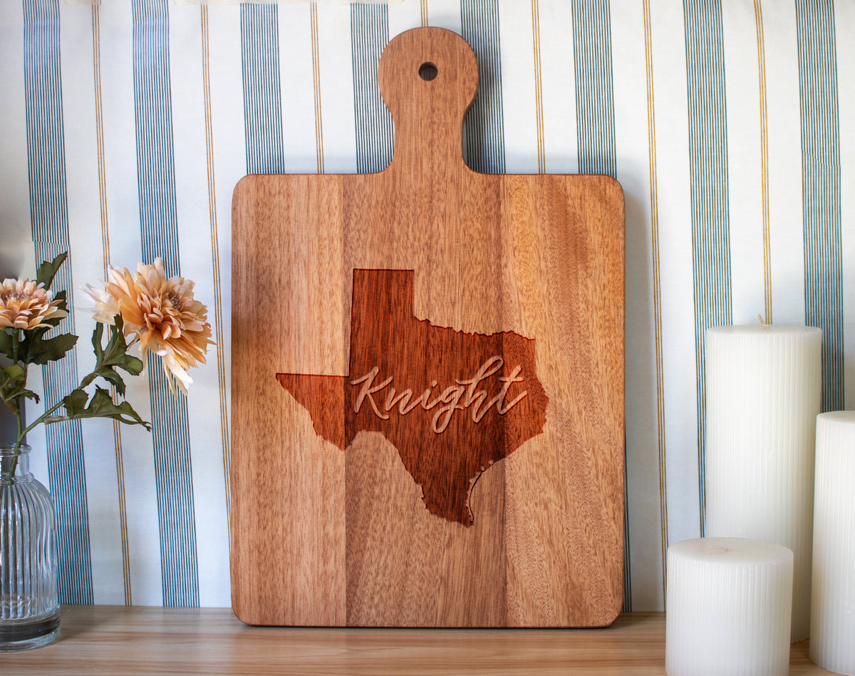 Personalized Texas Cutting Board